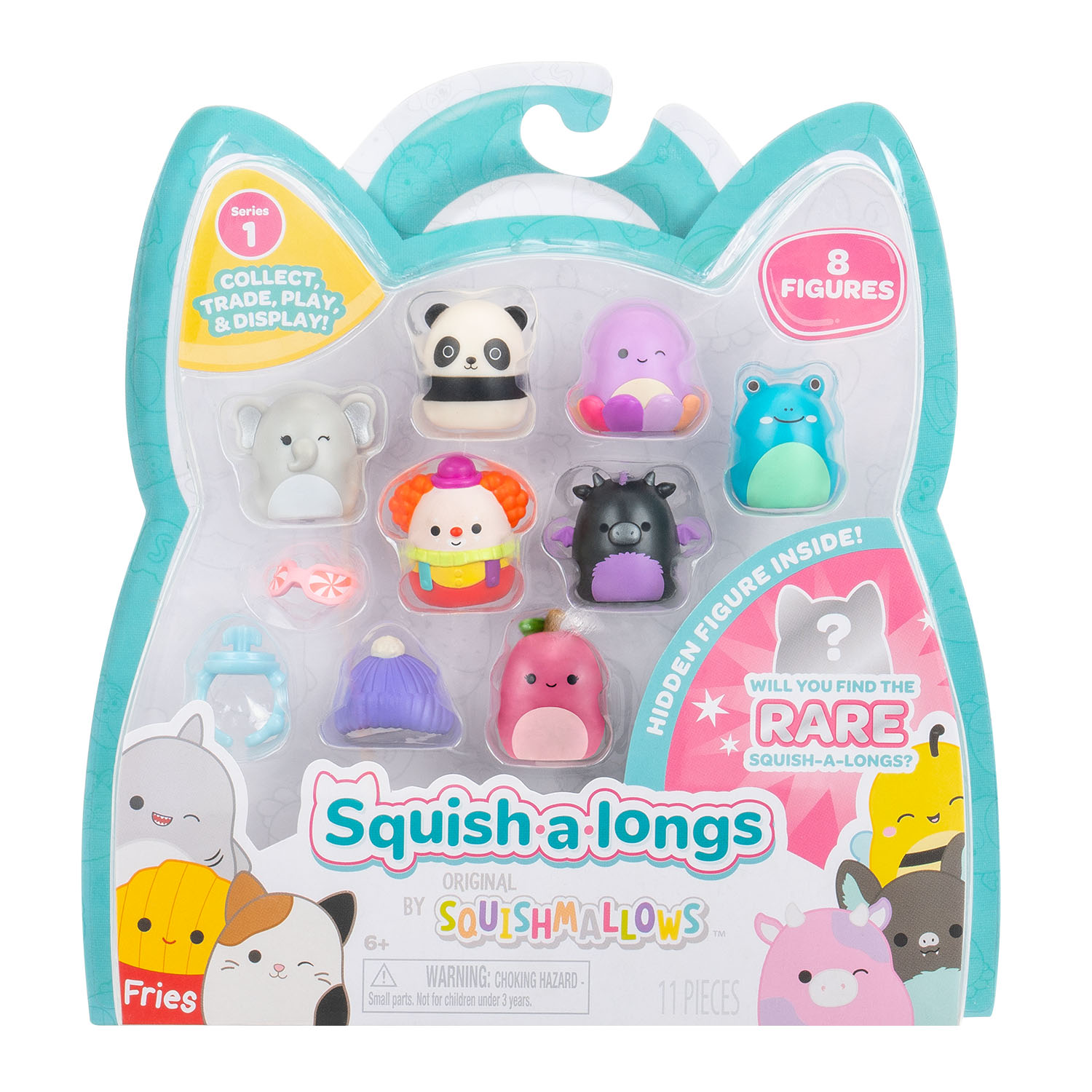 Squish-a-longs 8 Figür + Yüzük Set Seri 1 AL0082