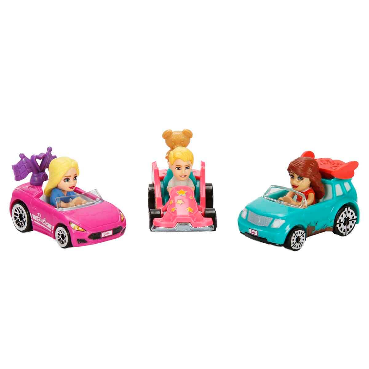Hot Wheels Racerverse Barbie Yarış Pisti Arabaları 3’lü Paket JDG