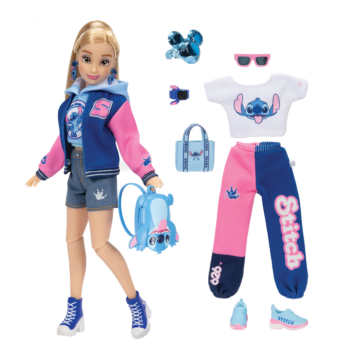 Disney ily 4ever Stitch Kolej Temalı Bebek ve Aksesuarları 23946